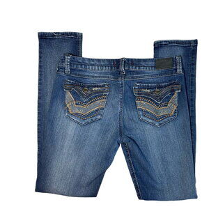 Fragile Skinny Jeans Embroidered Pockets Size 9